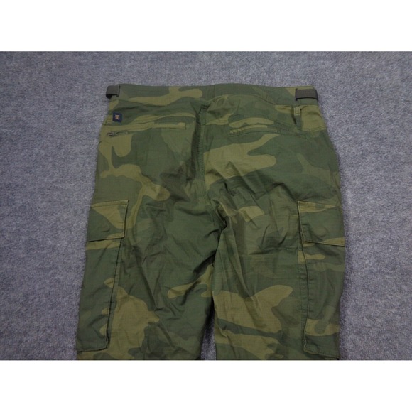 ROARK Campover Cargo Pants Mens 34x31 Green Camo Ripstop Belted Hiking Outdoors - Picture 8 of 11